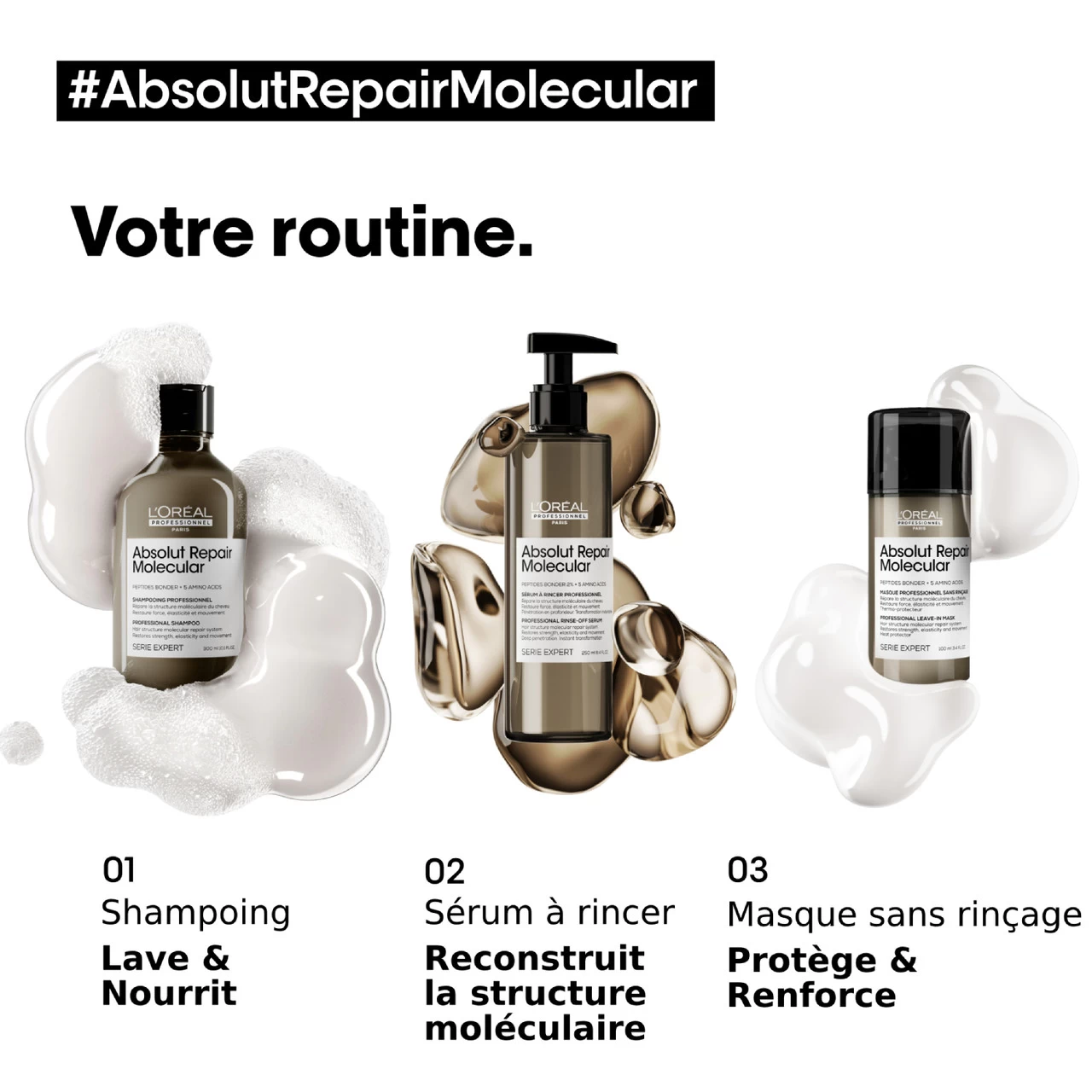 Masque Sans Rinçage Absolut Repair Molecular L'Oréal Professionnel 100 Ml 5 Masque Sans Rinçage Absolut Repair Molecular L'Oréal Professionnel 100 Ml – Image 5