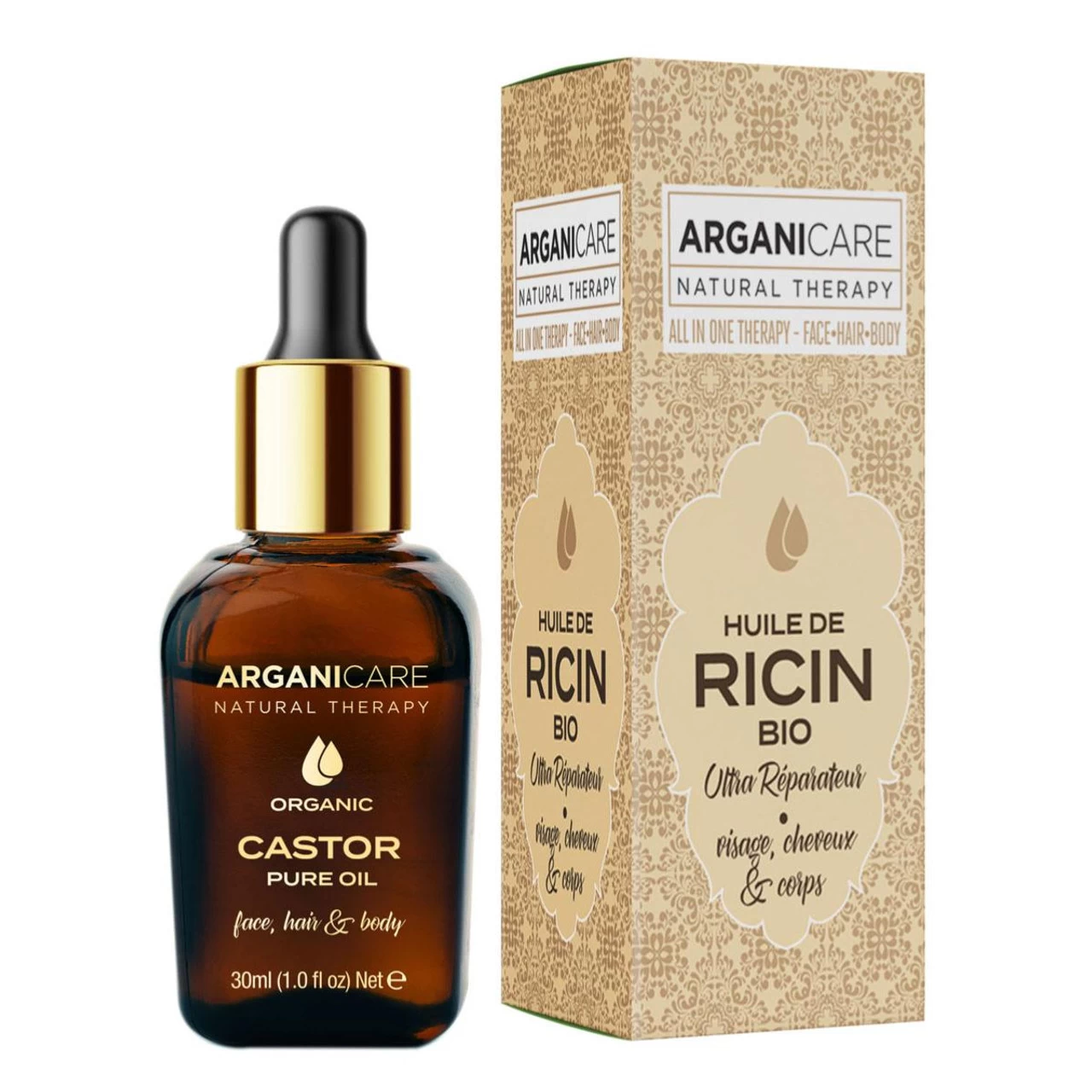 Huile Ricin Bio Arganicare 30ml 1 Huile Ricin Bio Arganicare 30ml