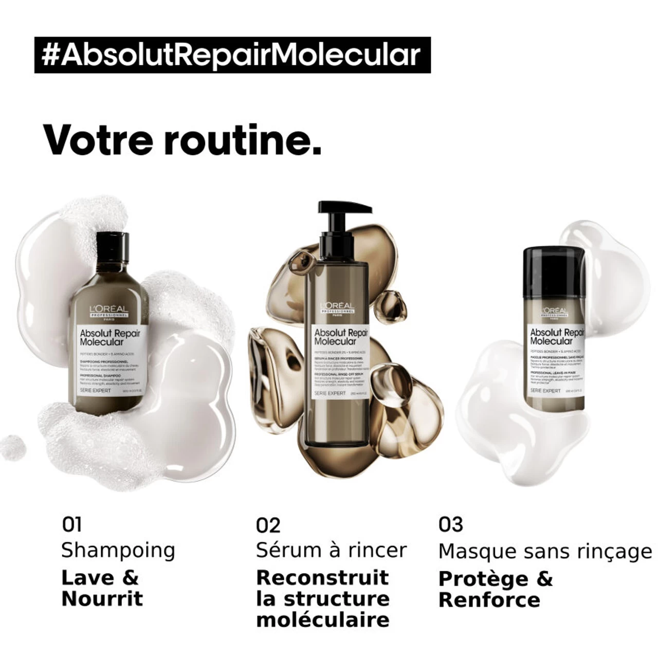 Shampooing Absolut Repair Molecular L'Oréal Professionnel 1500 Ml 3 Shampooing Absolut Repair Molecular L'Oréal Professionnel 1500 Ml – Image 3