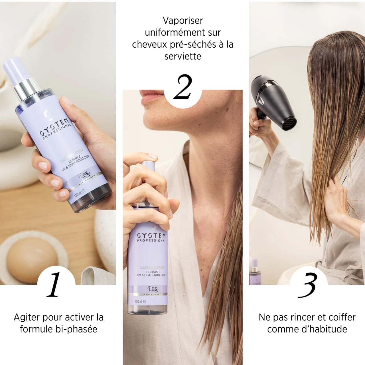 Spray Anti-Uv Et Thermoprotecteur LuxeBlond System Professional 180ml 2 Spray Anti-Uv Et Thermoprotecteur LuxeBlond System Professional 180ml – Image 2